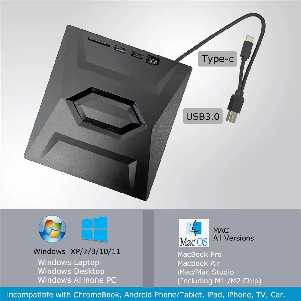 External CD DVD Drive USB Writer Burner Player For PC Laptop Windows Mac Portable Optical Drive Wit