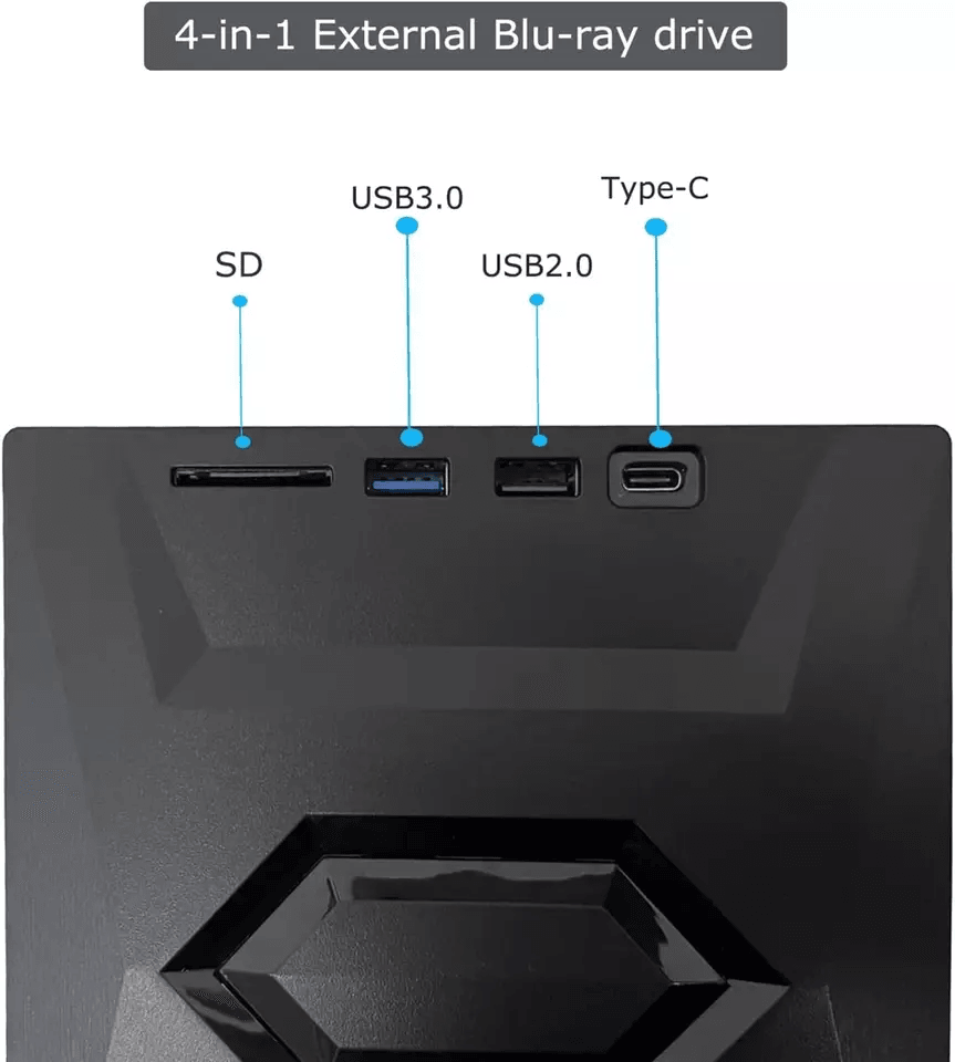 External CD DVD Drive USB Writer Burner Player For PC Laptop Windows Mac Portable Optical Drive Wit