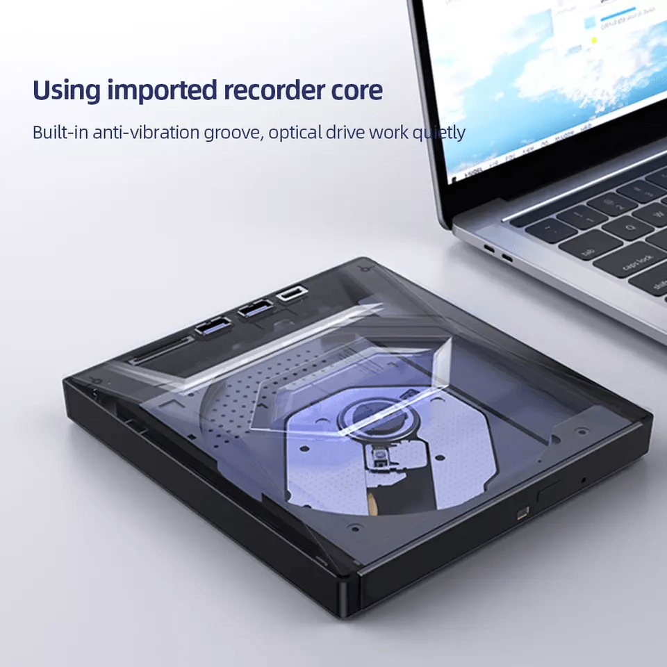 External CD DVD Drive USB Writer Burner Player For PC Laptop Windows Mac Portable Optical Drive Wit