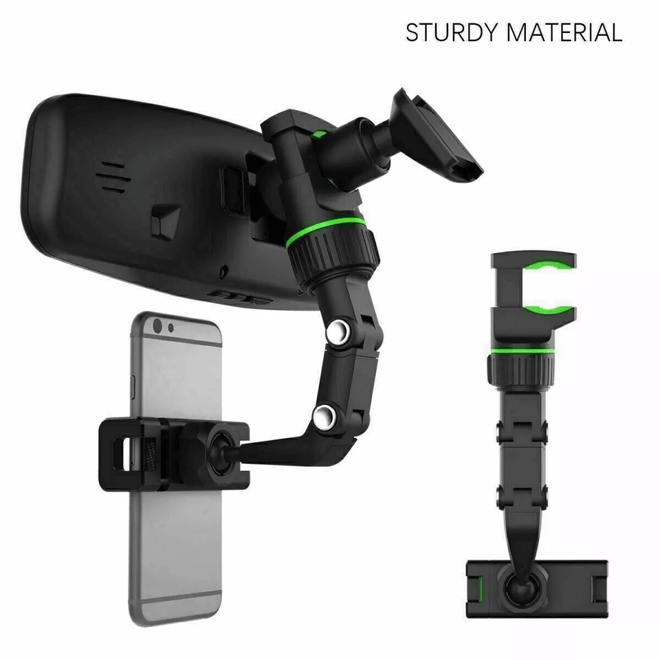 Car Rearview Mirror Rotation Adjustable Phone Holder Mount Multifunction Clip Stand For GPS Navigat 6