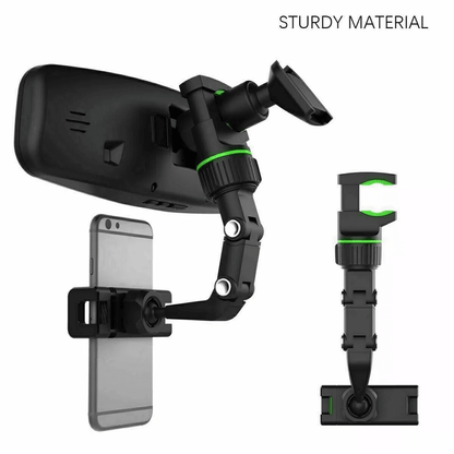 Car Rearview Mirror Rotation Adjustable Phone Holder Mount Multifunction Clip Stand For GPS Navigat 6