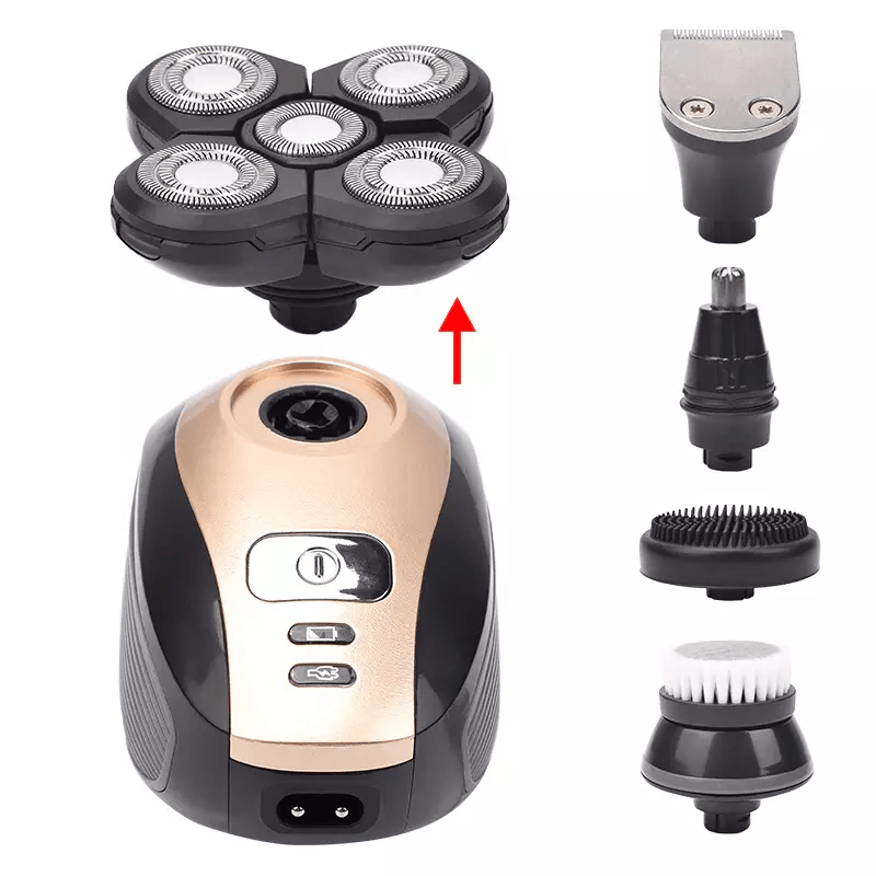 Mens Rotary Electric Shaver 5in1 Rechargeable Bald Head Razor With Beard Trimmer Nose Clipper  Faci 15