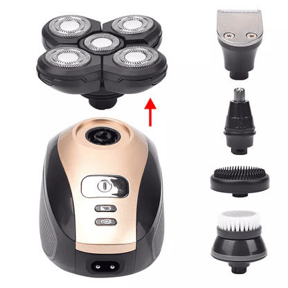 Mens Rotary Electric Shaver 5in1 Rechargeable Bald Head Razor With Beard Trimmer Nose Clipper  Faci 15
