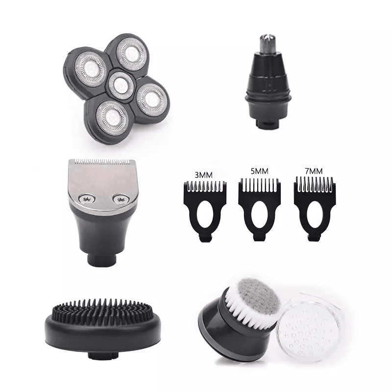 Mens Rotary Electric Shaver 5in1 Rechargeable Bald Head Razor With Beard Trimmer Nose Clipper  Faci 16