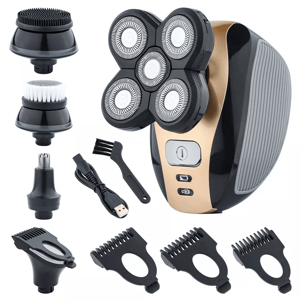 Mens Rotary Electric Shaver 5in1 Rechargeable Bald Head Razor With Beard Trimmer Nose Clipper  Faci 17