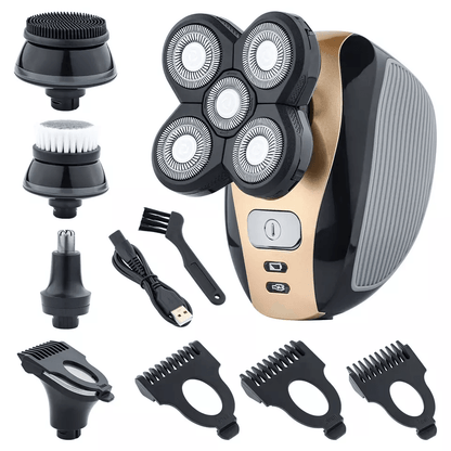 Mens Rotary Electric Shaver 5in1 Rechargeable Bald Head Razor With Beard Trimmer Nose Clipper  Faci 17