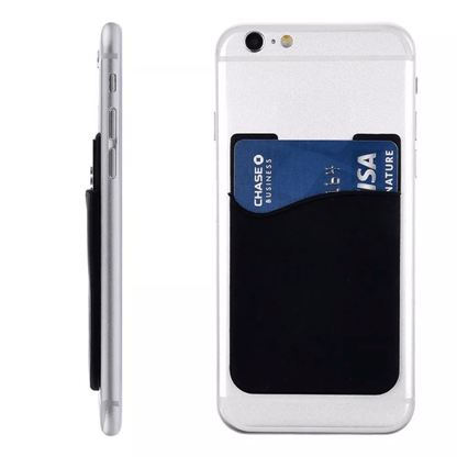 5Pack Adhesive Silicone Phone Wallet  Credit Card Holder Pocket Sticker For Smartphones Black 5