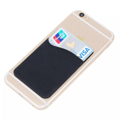 5Pack Adhesive Silicone Phone Wallet  Credit Card Holder Pocket Sticker For Smartphones Black 4