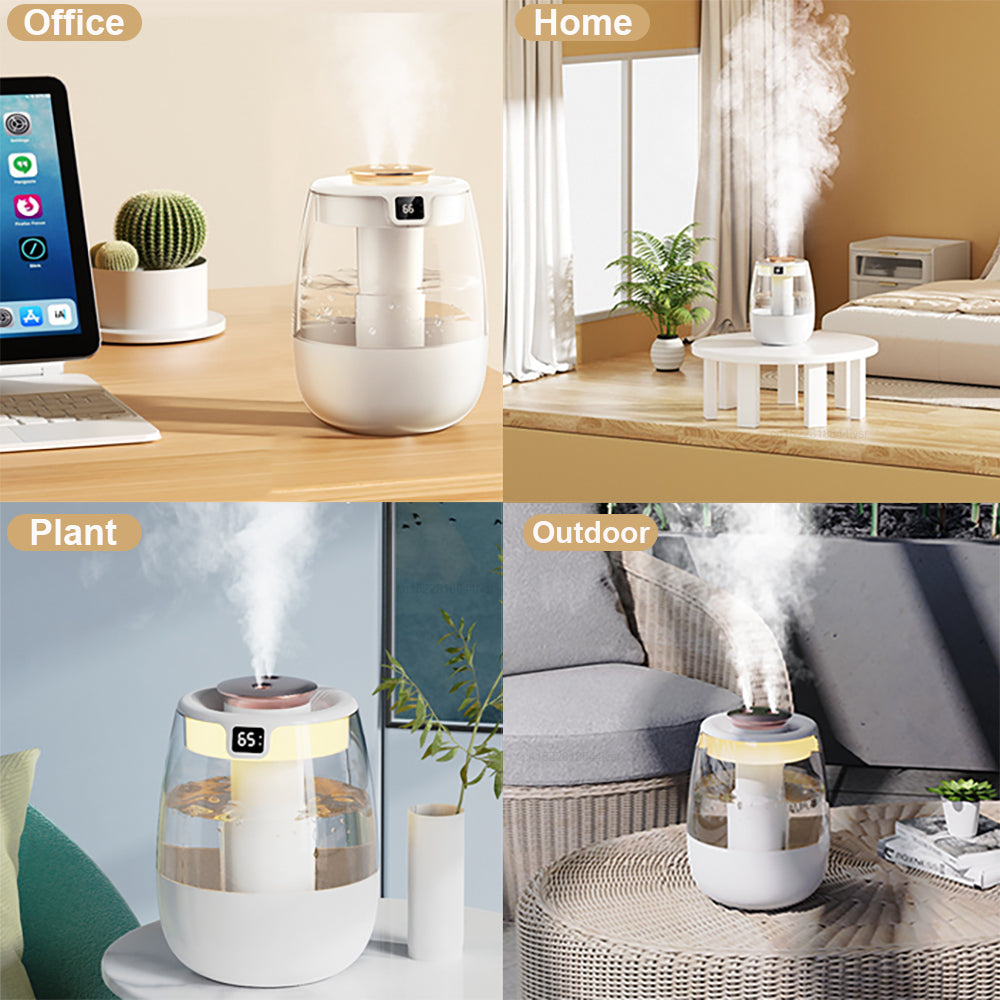 Double Spray Air Humidifier  1300ML Essential Oil Diffuser With Soothing Light For Bedroom  Workspa