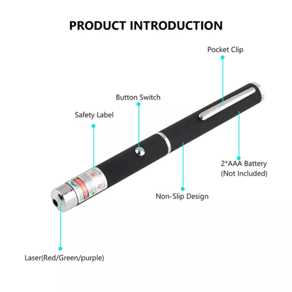 Laser Pointer Pen Green Blue Red Light Visible Beam Lazer Battery Powered Metal Pen For Cat Toys  O 13