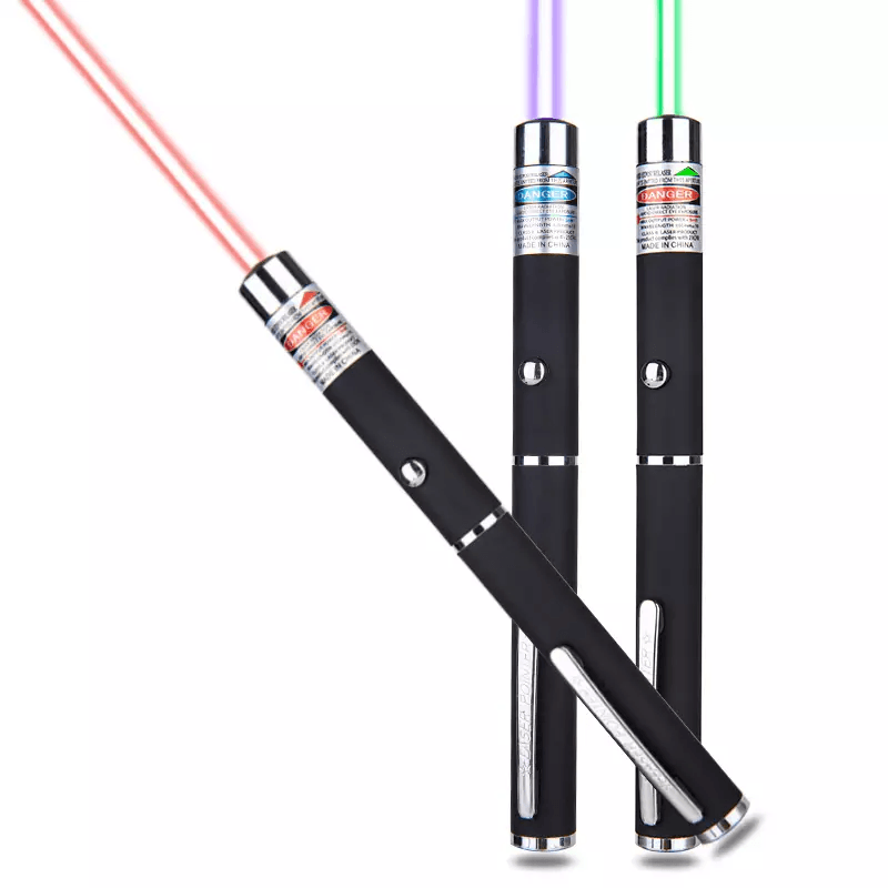 Laser Pointer Pen Green Blue Red Light Visible Beam Lazer Battery Powered Metal Pen For Cat Toys  O 9