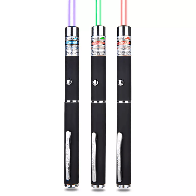Laser Pointer Pen Green Blue Red Light Visible Beam Lazer Battery Powered Metal Pen For Cat Toys  O 12
