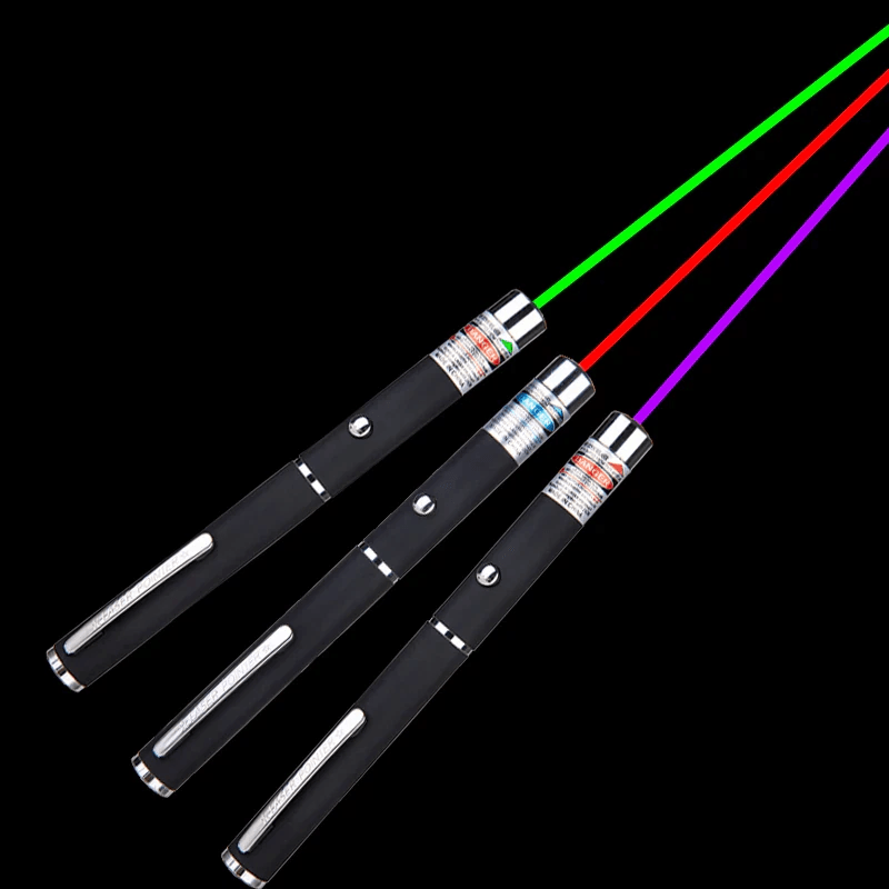 Laser Pointer Pen Green Blue Red Light Visible Beam Lazer Battery Powered Metal Pen For Cat Toys  O 7