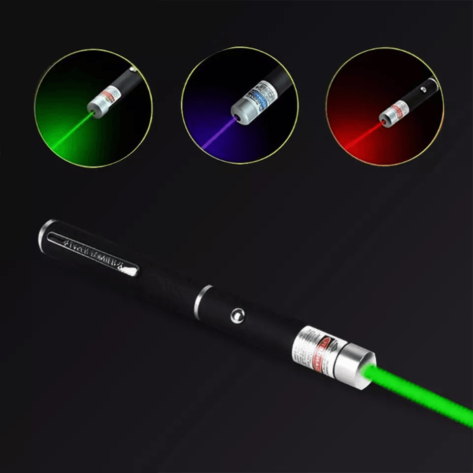 Laser Pointer Pen Green Blue Red Light Visible Beam Lazer Battery Powered Metal Pen For Cat Toys  O 8