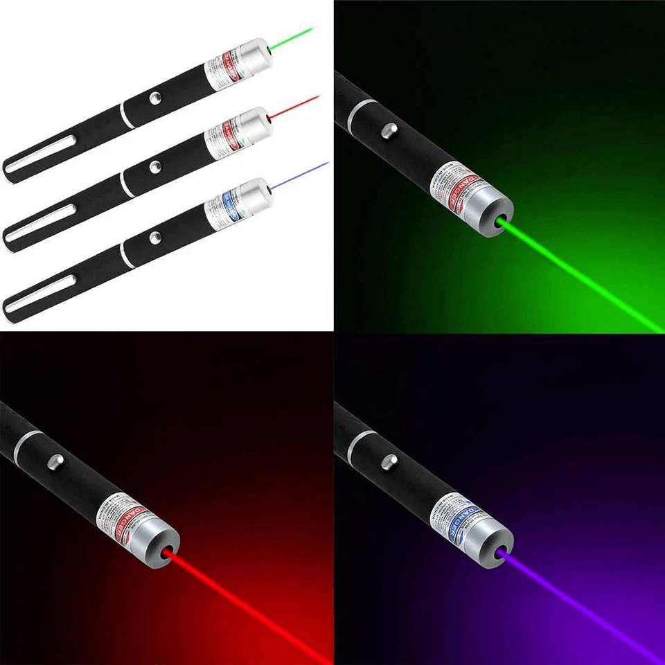 Laser Pointer Pen Green Blue Red Light Visible Beam Lazer Battery Powered Metal Pen For Cat Toys  O 5