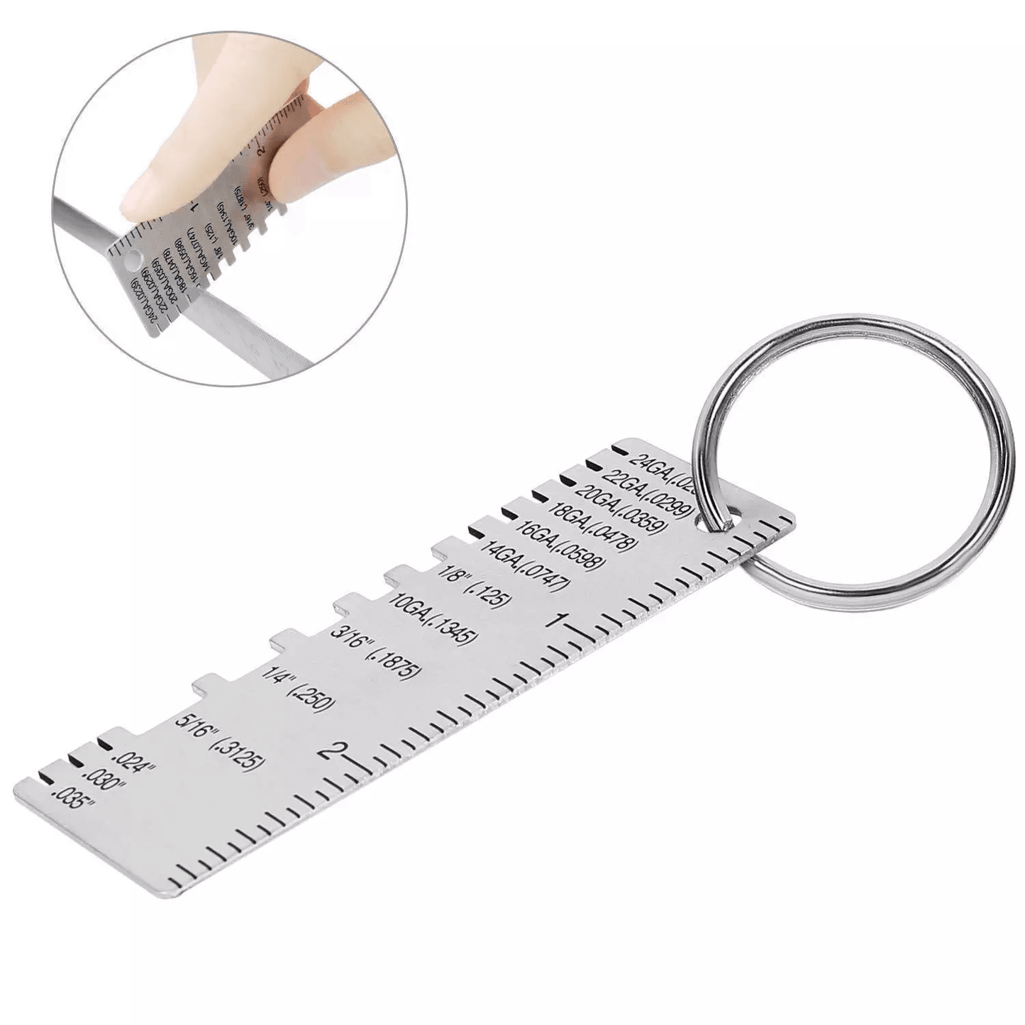 2PCS Thickness Gage Sheet Metal Gauge Measuring Tool Stainless Steel Wire Gauge For Welding Fabrica 3