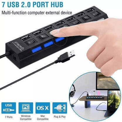 USB Hub High Speed Splitter Adapter For PC Laptop Desktop Mac 4