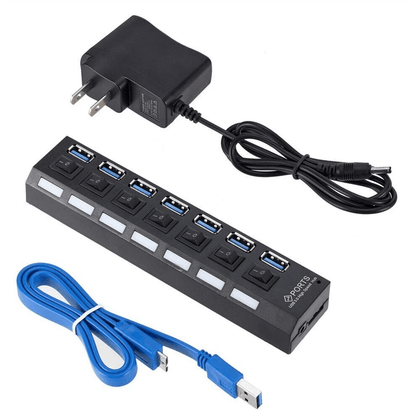 USB Hub High Speed Splitter Adapter For PC Laptop Desktop Mac 5