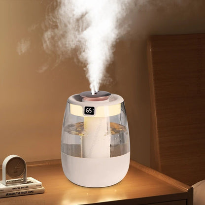 Double Spray Air Humidifier – 1300ML Essential Oil Diffuser with Soothing Light for Bedroom & Workspace
