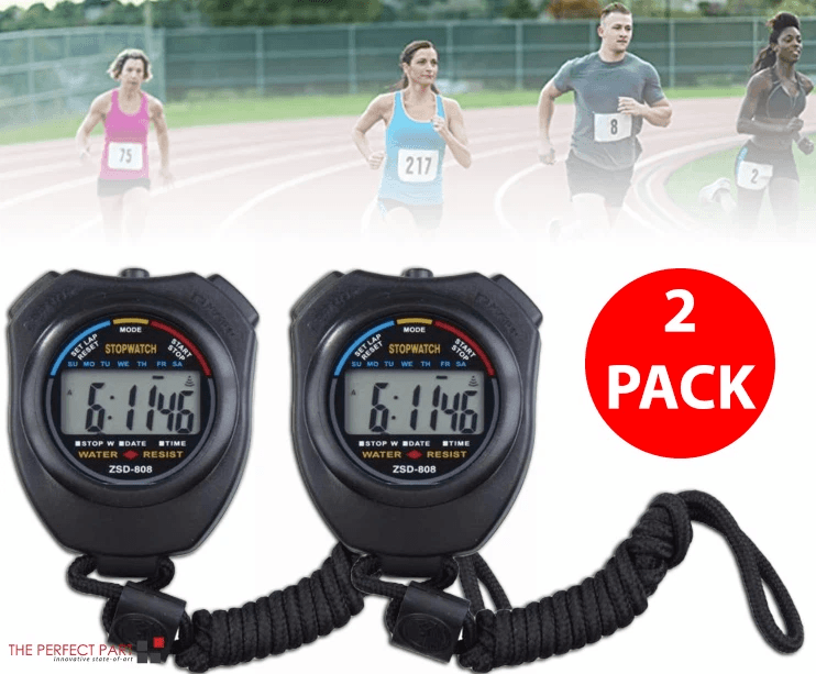 Digital Stopwatch Sports Counter Set with Chronograph, Date Timer, and Odometer Watch, Lightweight Timer for Training