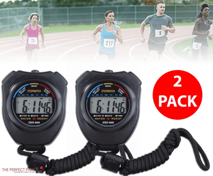 Digital Stopwatch Sports Counter Set with Chronograph, Date Timer, and Odometer Watch, Lightweight Timer for Training