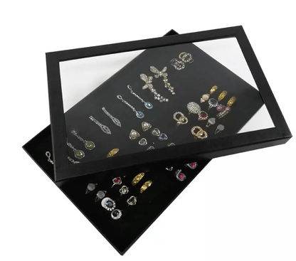 Jewelry Ring Display Organizer Tray Holder Storage Box For Earrings  Rings 2