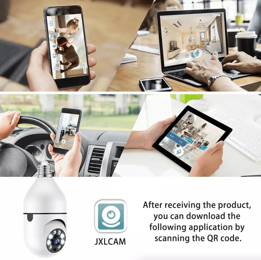 Light Bulb Camera WiFi Smart Wireless Security IR Night Vision With Motion Alerts TwoWay Audio For  5
