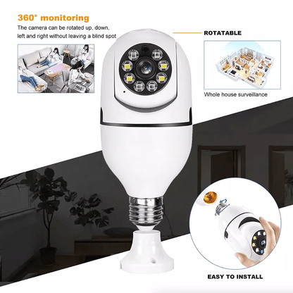 Light Bulb Camera WiFi Smart Wireless Security IR Night Vision With Motion Alerts TwoWay Audio For  7
