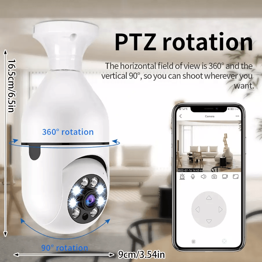Light Bulb Camera WiFi Smart Wireless Security IR Night Vision With Motion Alerts TwoWay Audio For  3