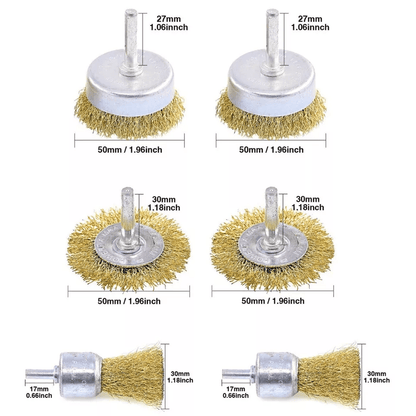 Wire Wheel Brush Set Coarse Crimped Carbon Steel Drill Cup Attachments For Rust  Paint Removal 4