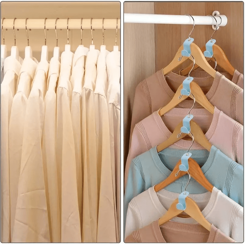 Clothes Hanger Connector Hooks Closet Hangers Organizer Space Saving Clip For Wardrobe Storage And  2