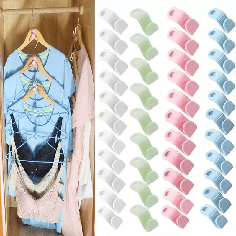 Clothes Hanger Connector Hooks Closet Hangers Organizer Space Saving Clip For Wardrobe Storage And  12
