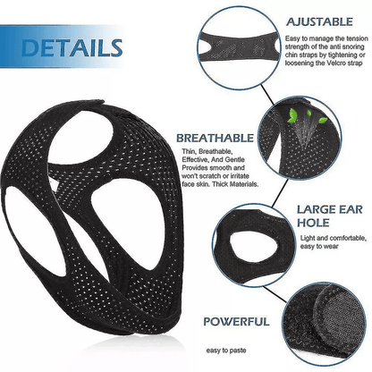 Anti Snoring Chin Strap Sleep Apnea Belt Snore Stopper Jaw Support Solution 1