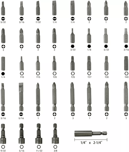 Impact Screwdriver Bit Set With Magnetic Nut Drivers Torx Phillips Hex Slotted For Power Drills 4