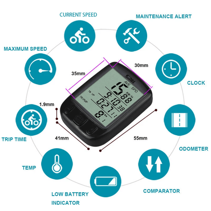 Bike Bicycle Speedometer Cycle Digital Odometer Computer  Waterproof LCD Wireless Cycling Computer  6