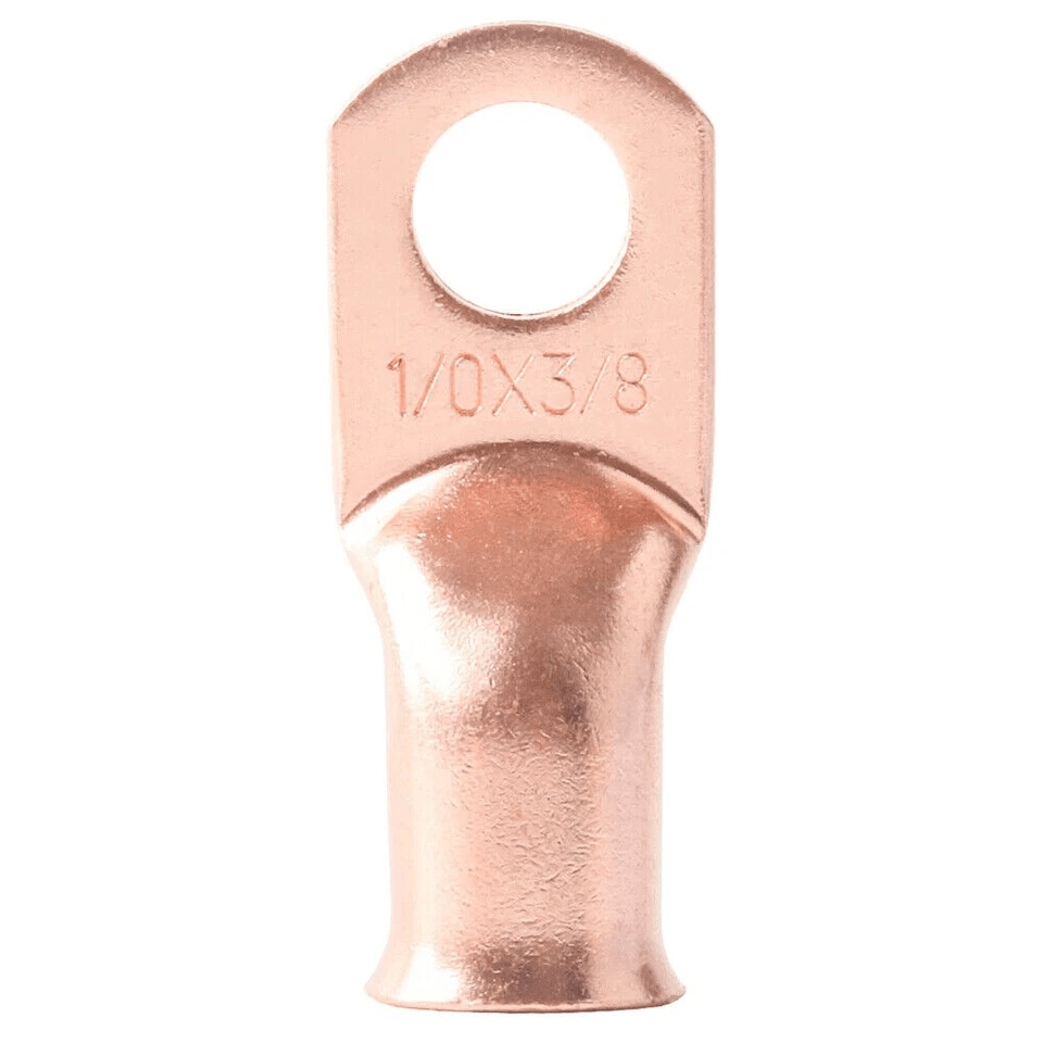 AWG Gauge Copper Lugs W BLACK  RED Heat Shrink Ring Terminals Wire Crimp Connectors For Battery Inv 10