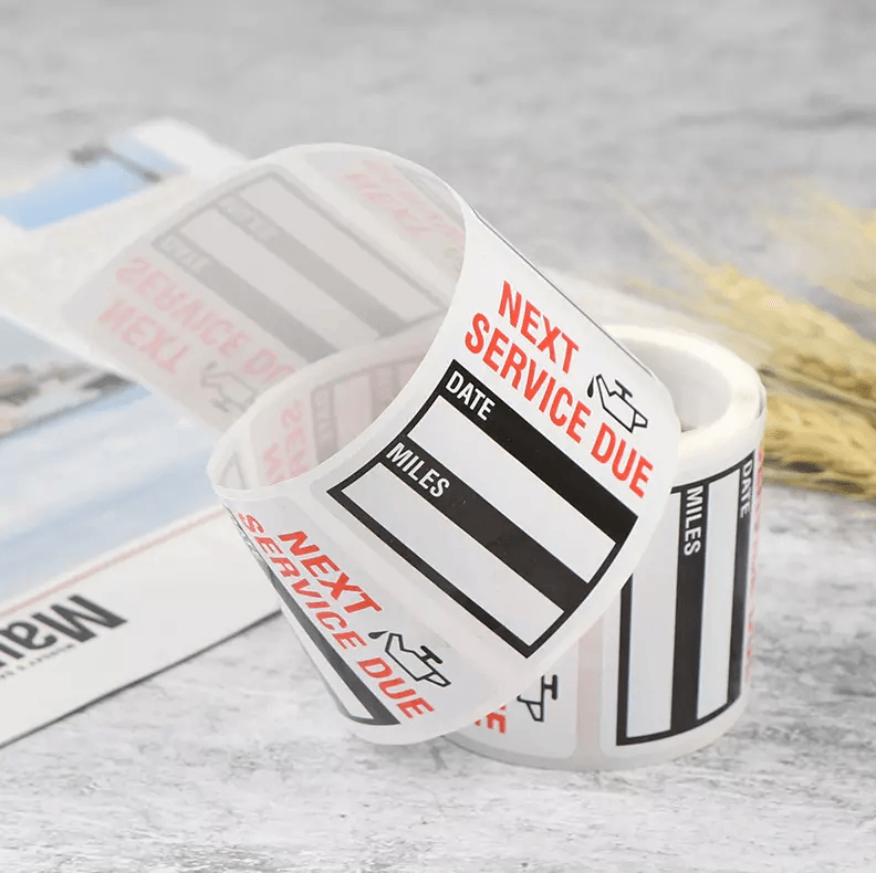 Oil Change Service Reminder Stickers Window Lite Label Pack 1