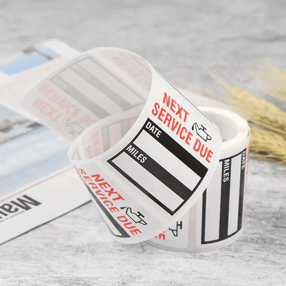 Oil Change Service Reminder Stickers Window Lite Label Pack 1