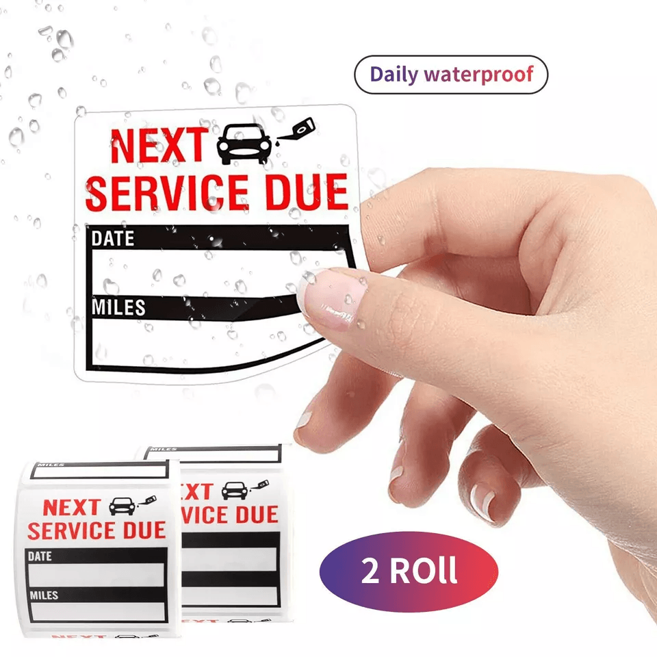 Oil Change Service Reminder Stickers, Window Lite Label Pack
