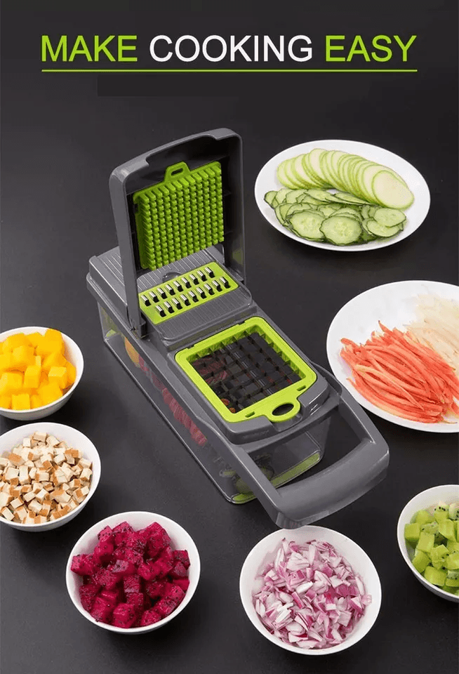 Vegetable Fruit Chopper And Cutter Onion Veggie Dicer Slicer Kitchen Set With Stainless Steel Blade 1
