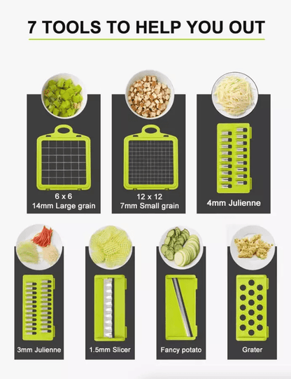 Vegetable Fruit Chopper And Cutter Onion Veggie Dicer Slicer Kitchen Set With Stainless Steel Blade 14