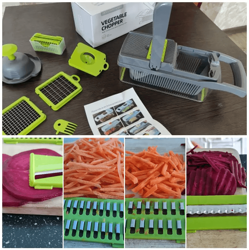 Vegetable Fruit Chopper And Cutter Onion Veggie Dicer Slicer Kitchen Set With Stainless Steel Blade 13
