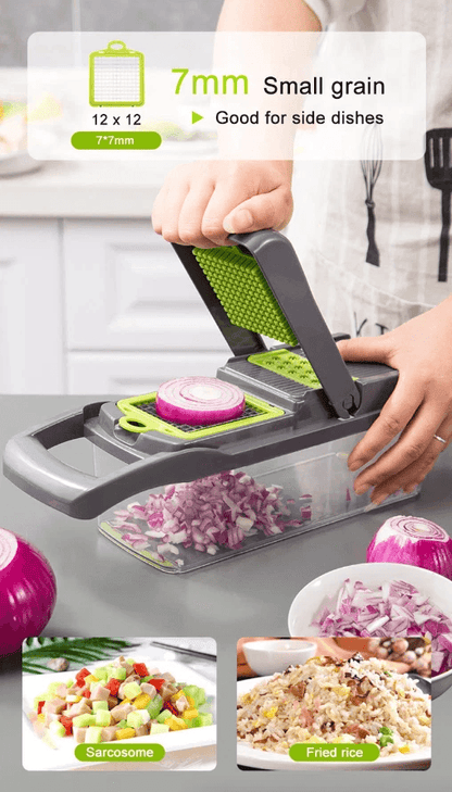 Vegetable Fruit Chopper And Cutter Onion Veggie Dicer Slicer Kitchen Set With Stainless Steel Blade 8