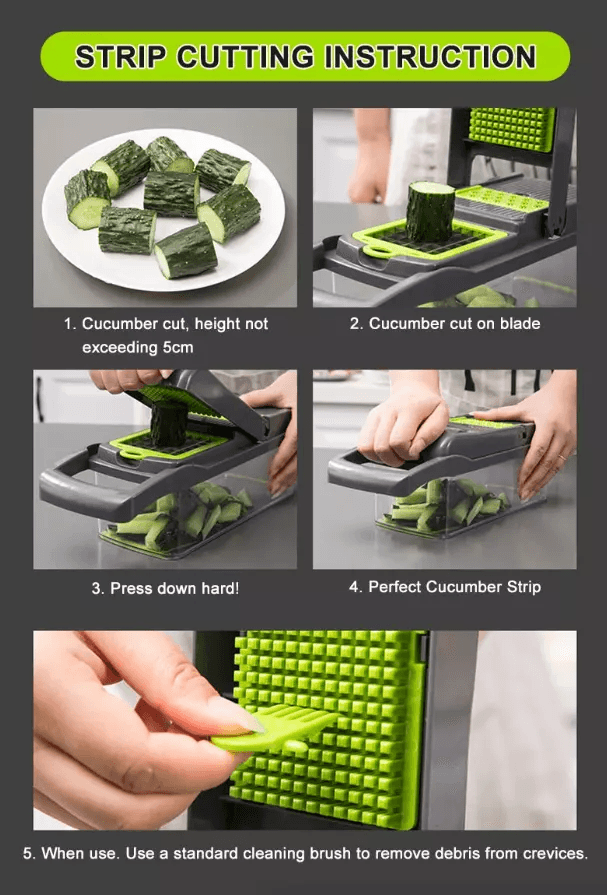Vegetable Fruit Chopper And Cutter Onion Veggie Dicer Slicer Kitchen Set With Stainless Steel Blade 15