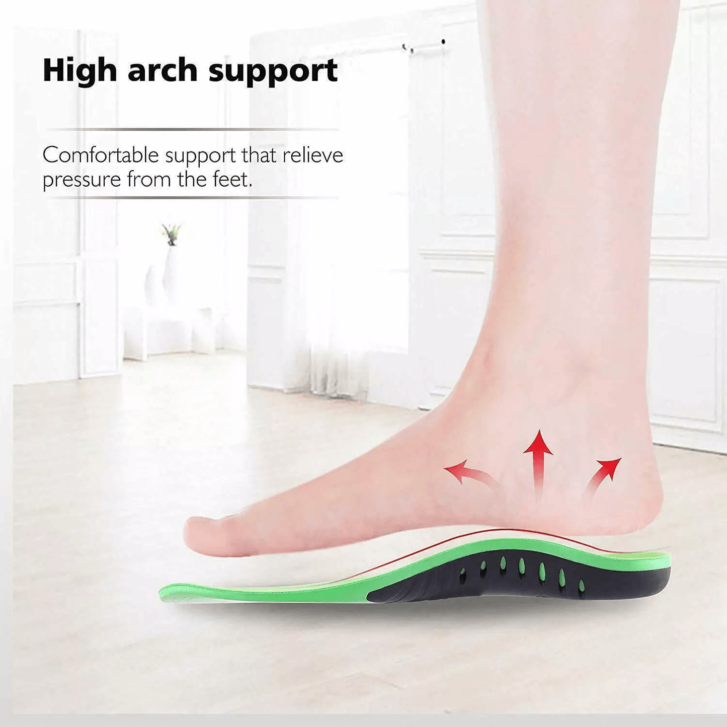 Orthotic Shoe Insoles Inserts Flat Feet High Arch Support For Plantar Fasciitis Pain Relief UShaped 8