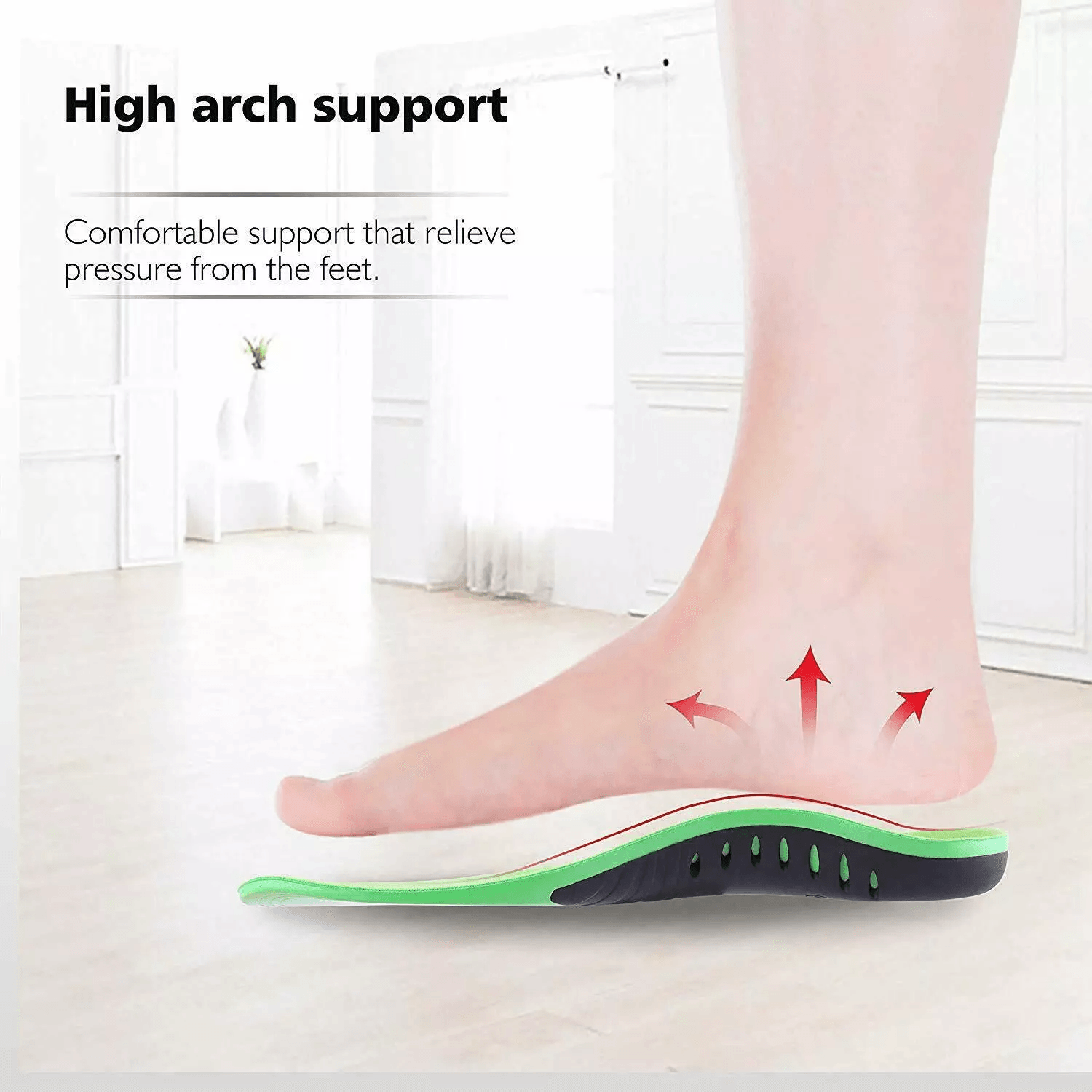 Orthotic Shoe Insoles Inserts Flat Feet High Arch Support For Plantar Fasciitis Pain Relief UShaped 8