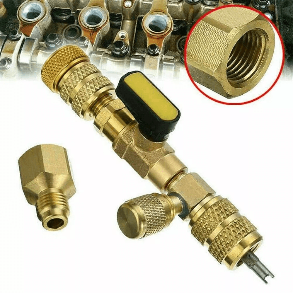 HVAC Tool AC Schrader Valve Core Remover Installer Dual Size SAE Port Brass Tool For Refrigerant Ac 7