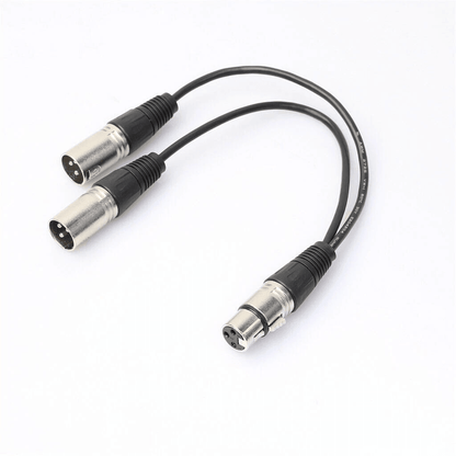 3Pin XLR Female Jack To Dual 2 Male Plug Y Splitter Cable Adapter Microphone USA Balanced Audio Cord For Mixer, Studio