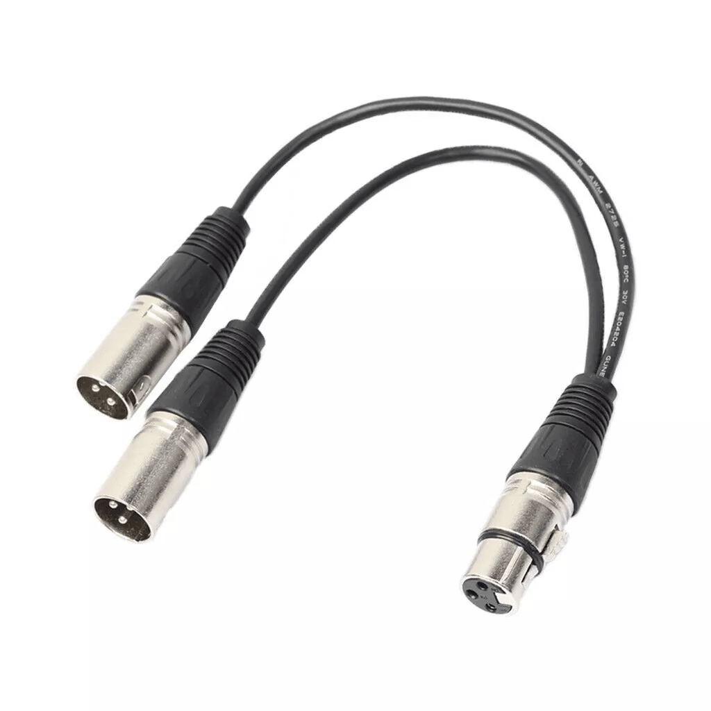 3Pin XLR Female Jack To Dual 2 Male Plug Y Splitter Cable Adapter Microphone USA Balanced Audio Cor 4