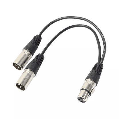 3Pin XLR Female Jack To Dual 2 Male Plug Y Splitter Cable Adapter Microphone USA Balanced Audio Cor 4
